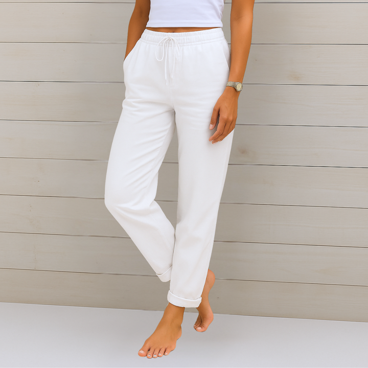 Maylora | Pantaloni din In Relax cu Siret