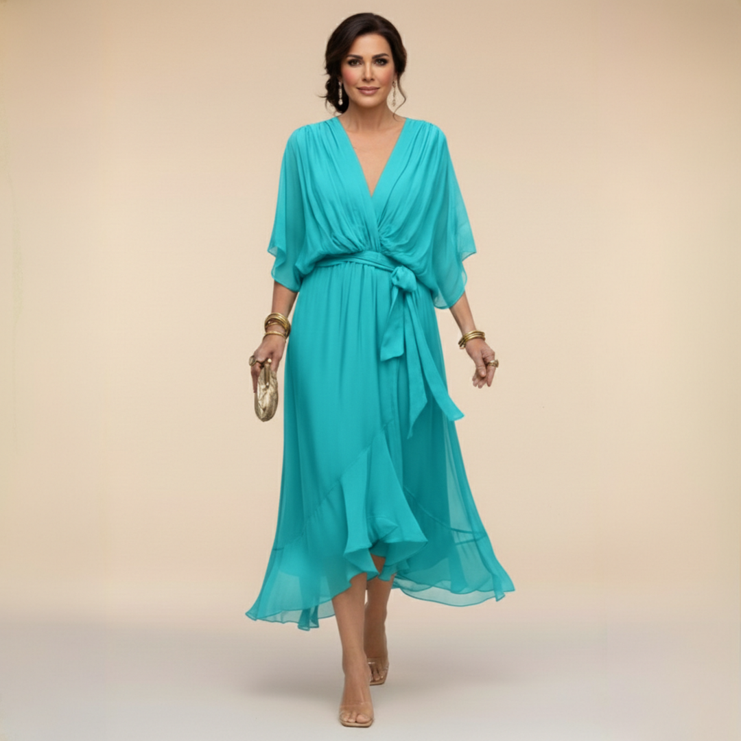 Monica - Rochie din chiffon cu decolteu în V