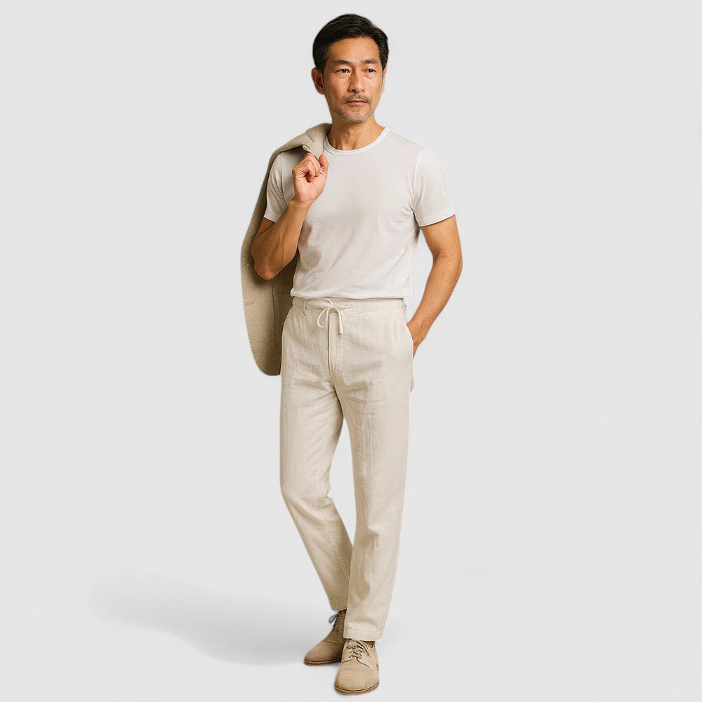 Ioan | Pantaloni din in bumbac respirabil