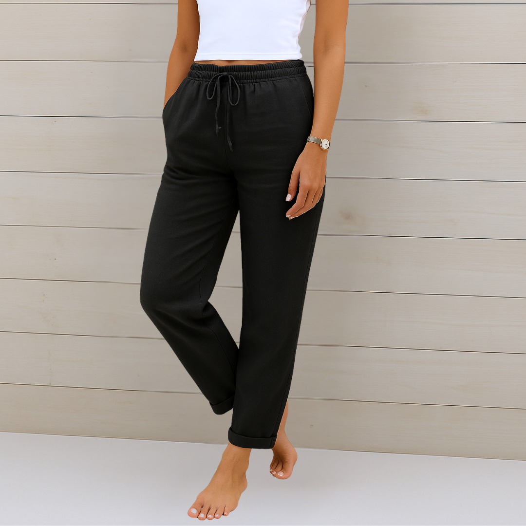 Maylora | Pantaloni din In Relax cu Siret
