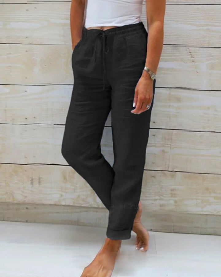Allison - Pantaloni Tailored din Lână și Bumbac de Lux