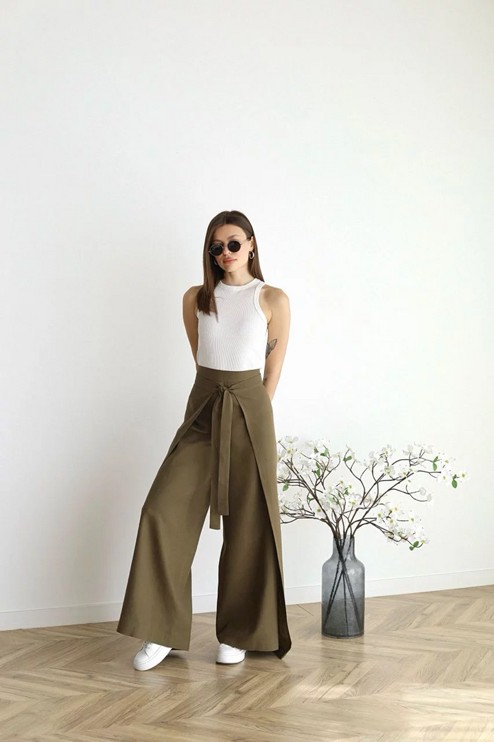 ARIANE – PANTALONI LARGHI DIN LINO PENTRU FEMEI