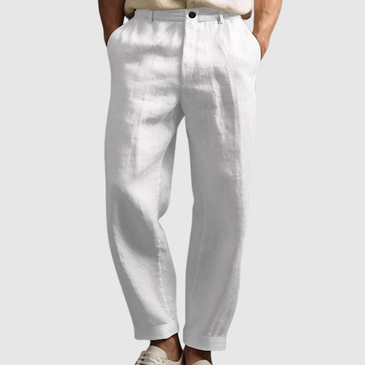 Tudor | Pantaloni de bumbac și in pentru vară