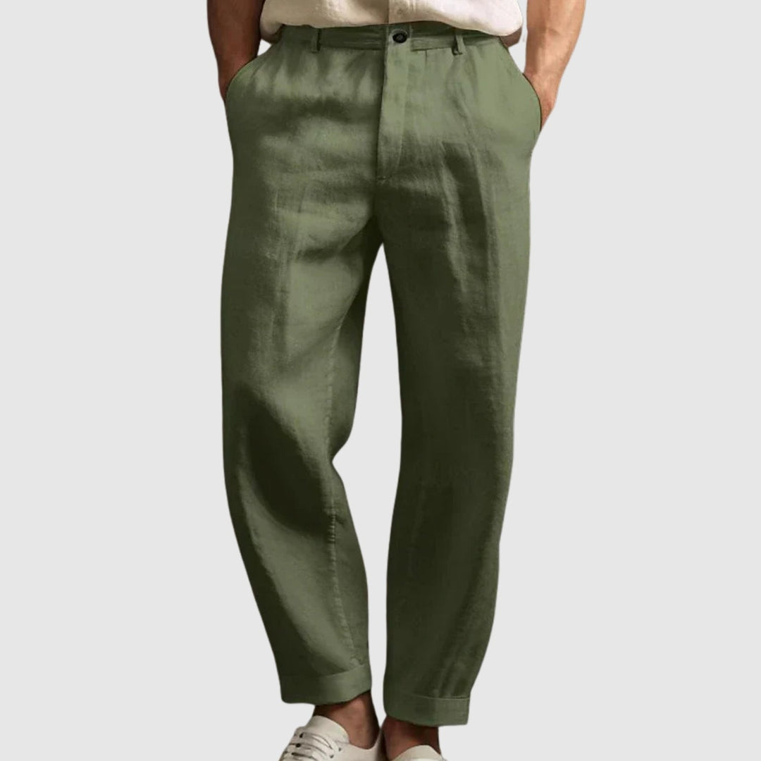 Tudor | Pantaloni de bumbac și in pentru vară