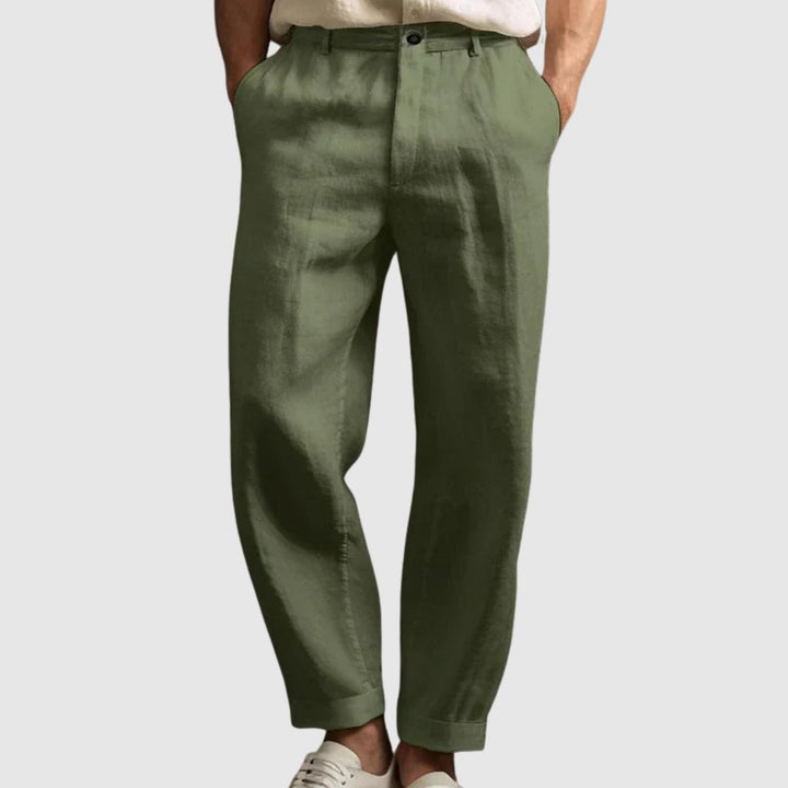 Tudor | Pantaloni de bumbac și in pentru vară