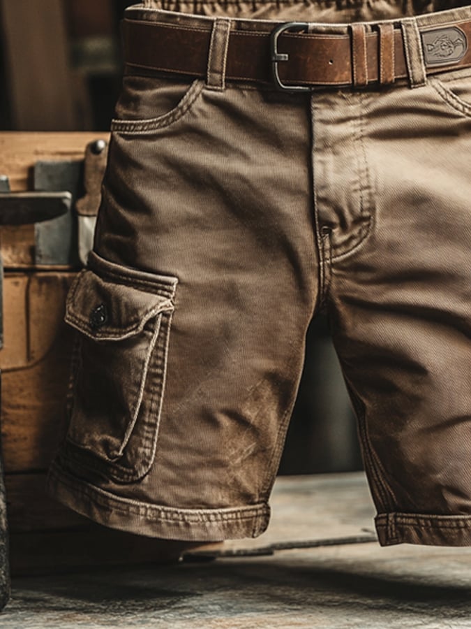 Adam | Pantaloni cargo vintage pentru bărbați, cu croială relaxată și buzunare