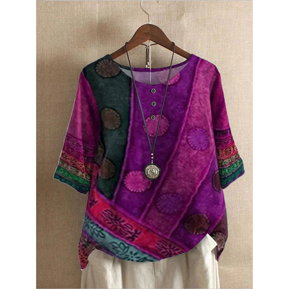 Valerie - Top boho colorat