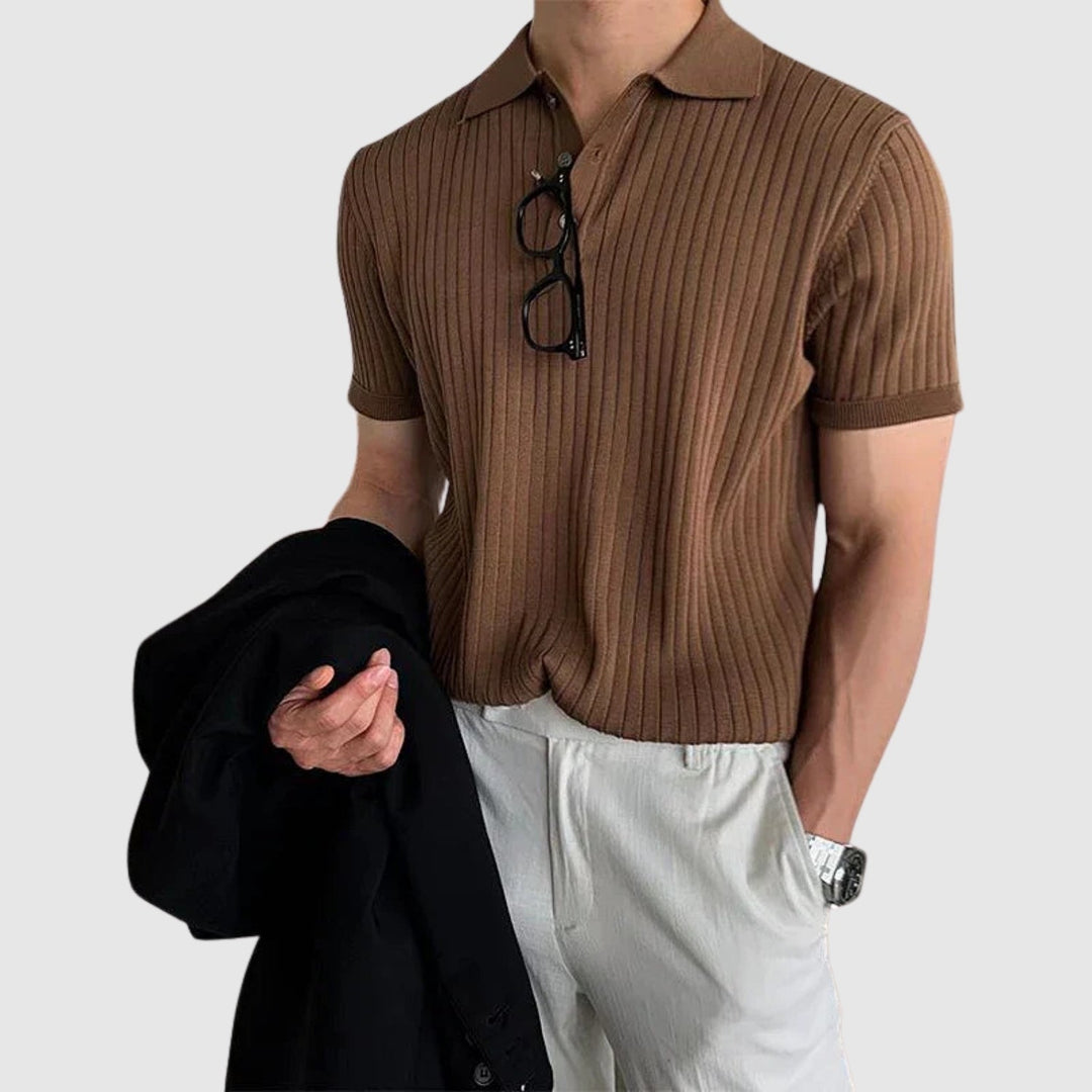 Benedek – Tricou cu model de pește și nasture