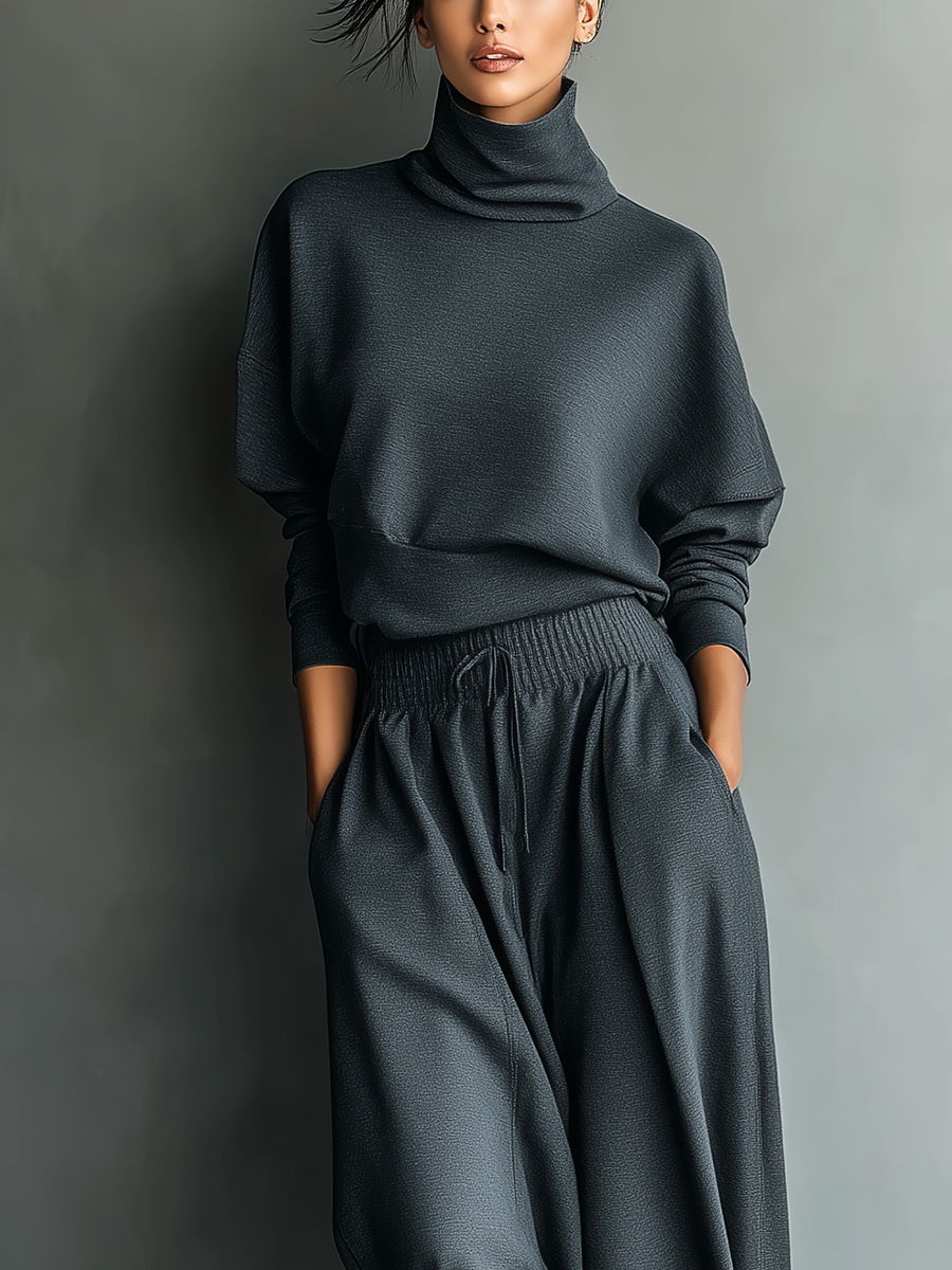 Ensemble Tricotat Pantaloni Largi