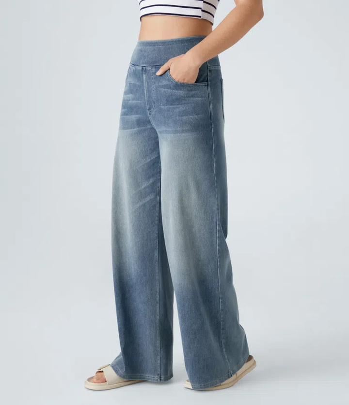 Solène - Jeans cu Picior Larg Fit Relaxed