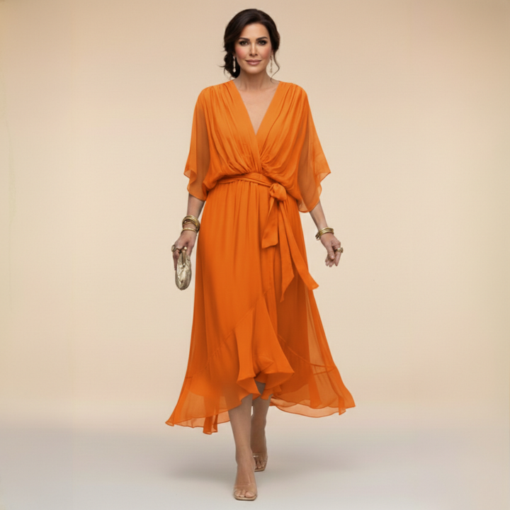 Monica - Rochie din chiffon cu decolteu în V