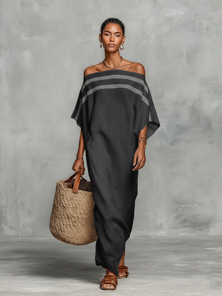 Rochie Maxi Minimalistă din In