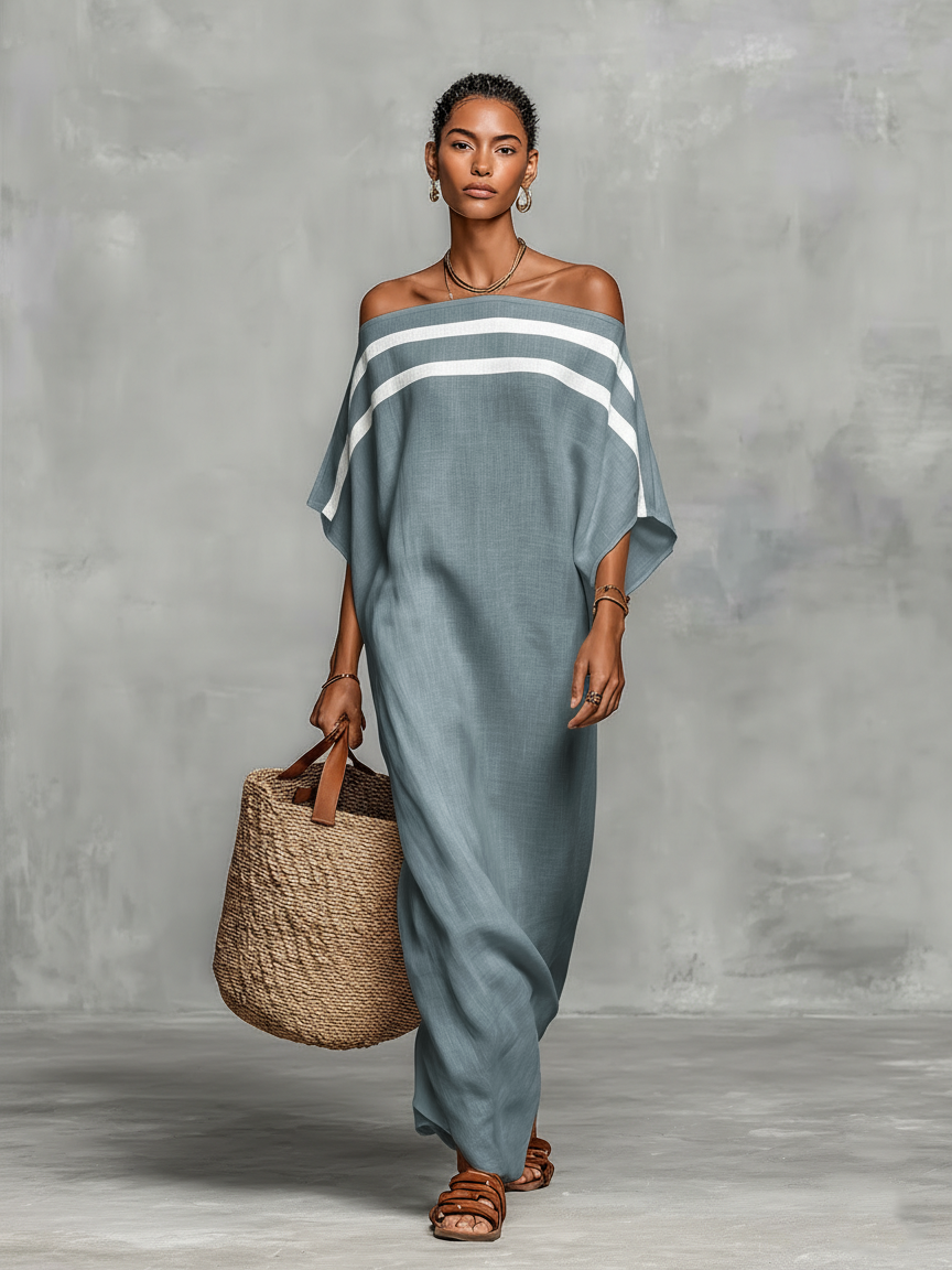 Rochie Maxi Minimalistă din In