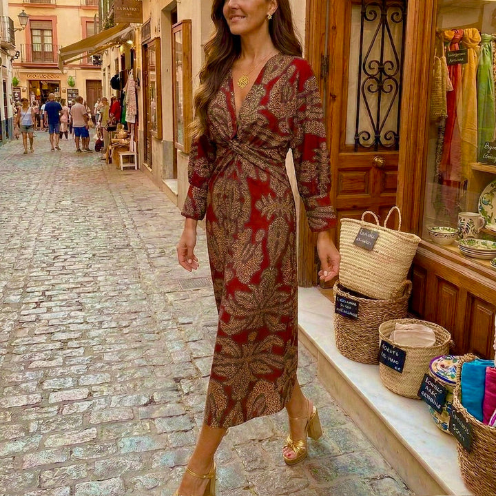 Isadora™ – Rochie Midi Elegantă cu Un Model de Farmec Atemporal