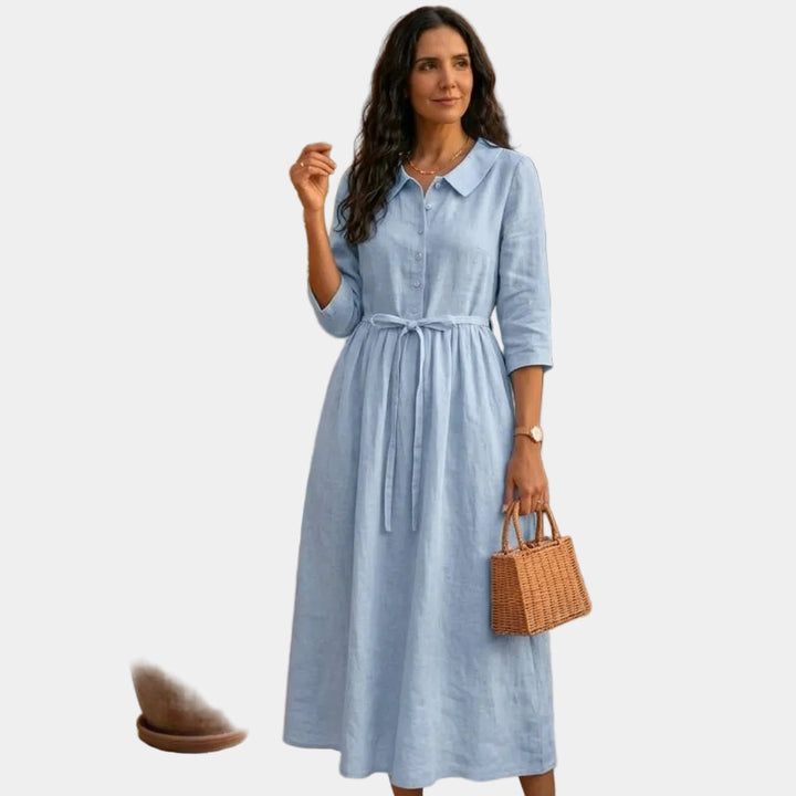 Paloma | Rochie clasică ușoară din in