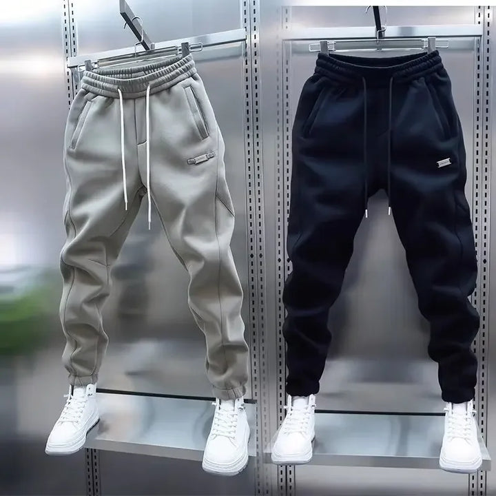 Mircea | Pantaloni elastici simpli cu talie lată