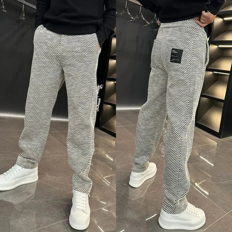 Leontin | Pantaloni largi cu dungi