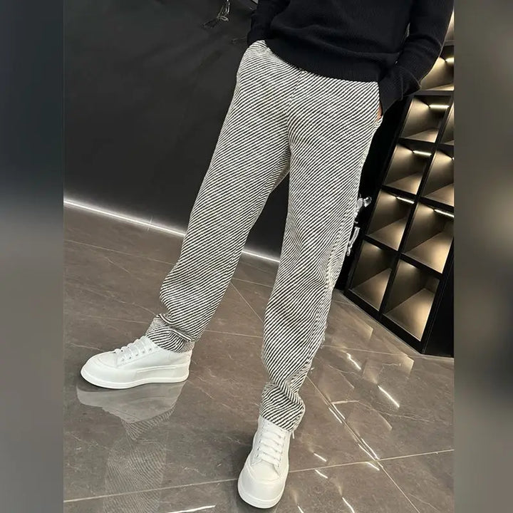 Leontin | Pantaloni largi cu dungi