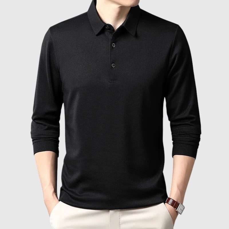 Lászlóffy - Cămașă polo elegantă pentru bărbați cu mânecă lungă