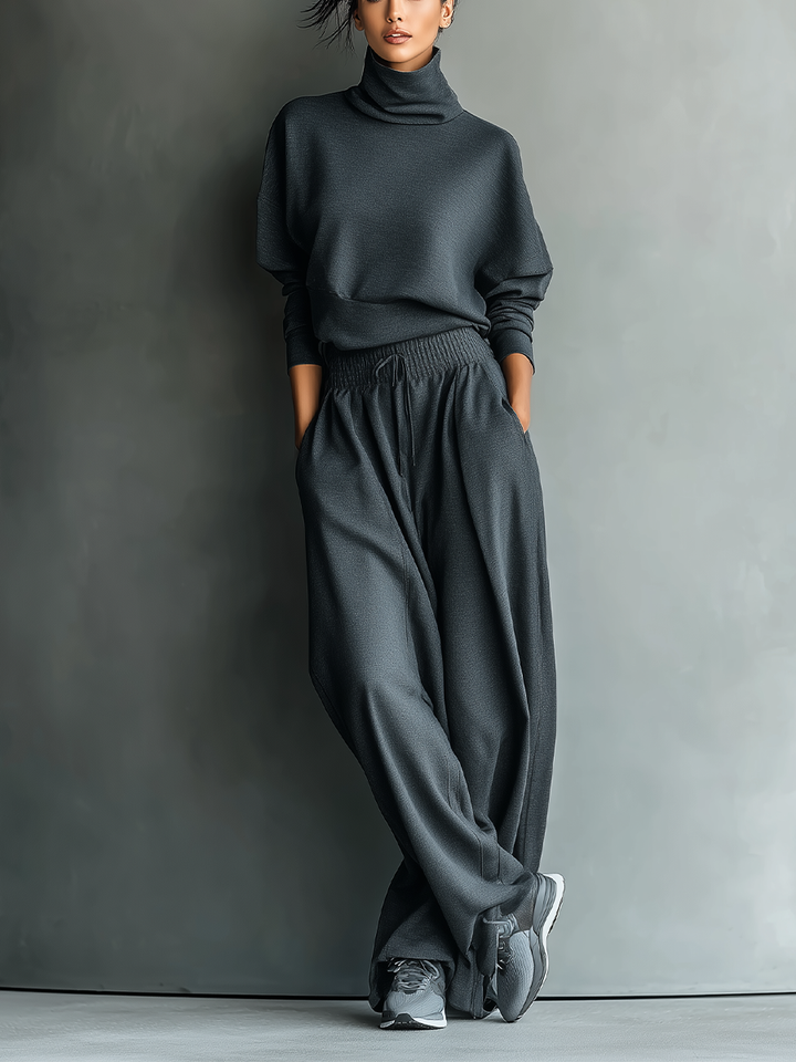 Ensemble Tricotat Pantaloni Largi