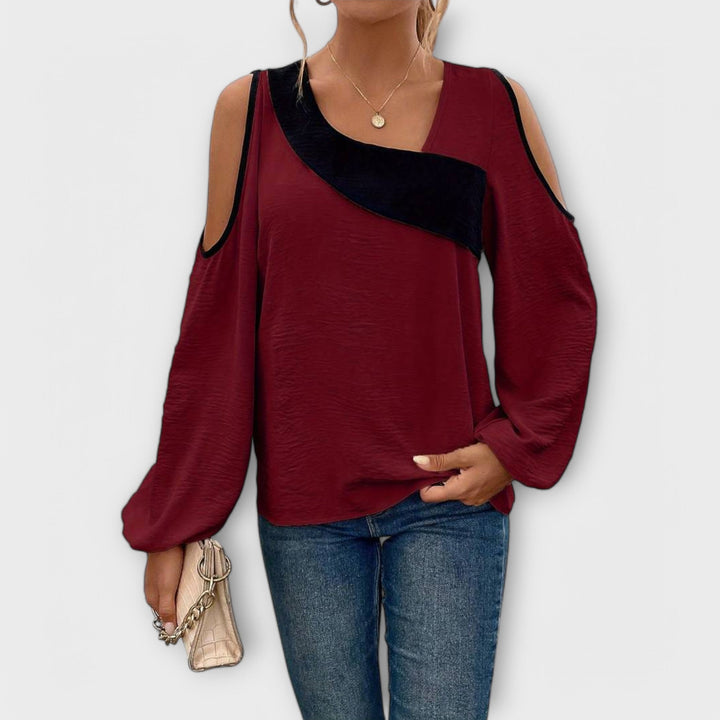 Scarlett - Bluză cu decolteu rectangular