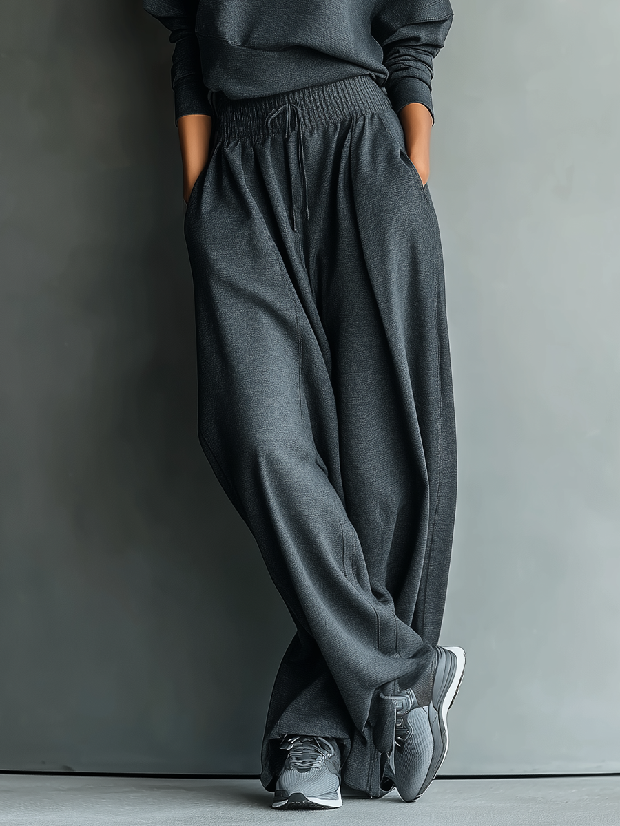 Ensemble Tricotat Pantaloni Largi