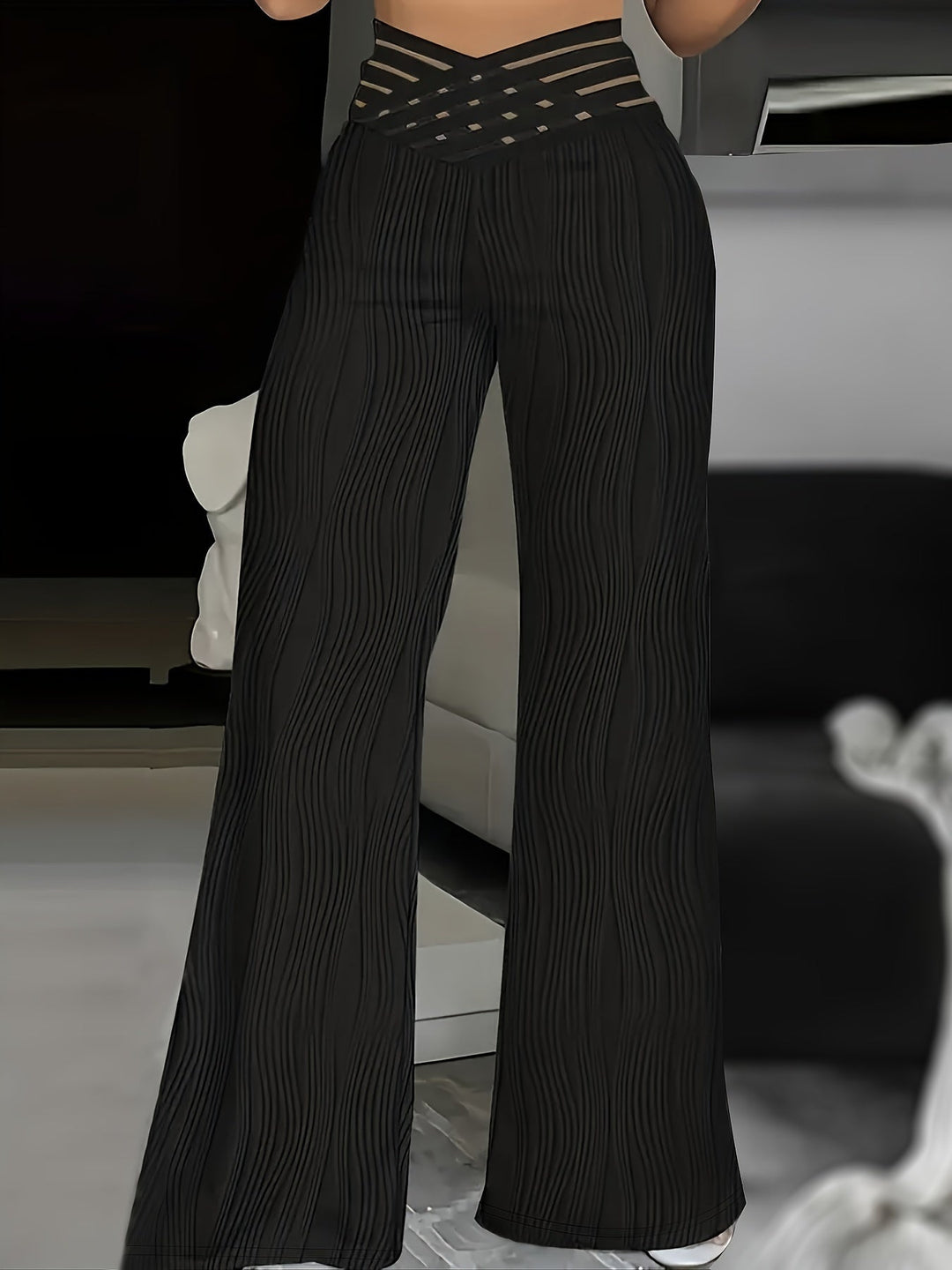 Emma | Pantaloni cu Talie Înaltă Crisscross