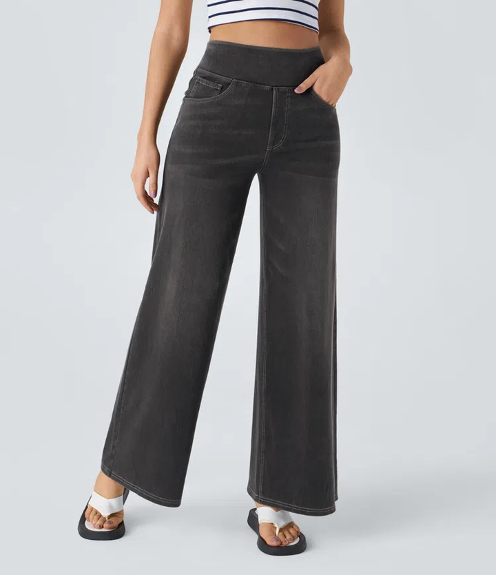 Solène - Jeans cu Picior Larg Fit Relaxed
