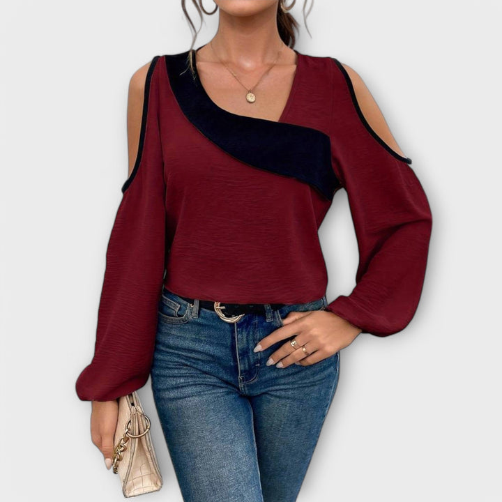 Scarlett - Bluză cu decolteu rectangular