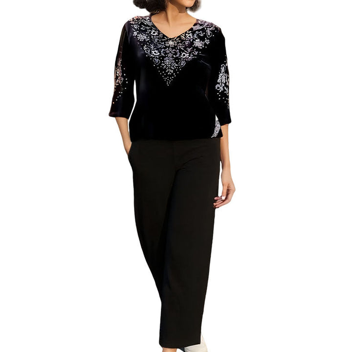 Elena | Ansamblu elegant din catifea în două piese
